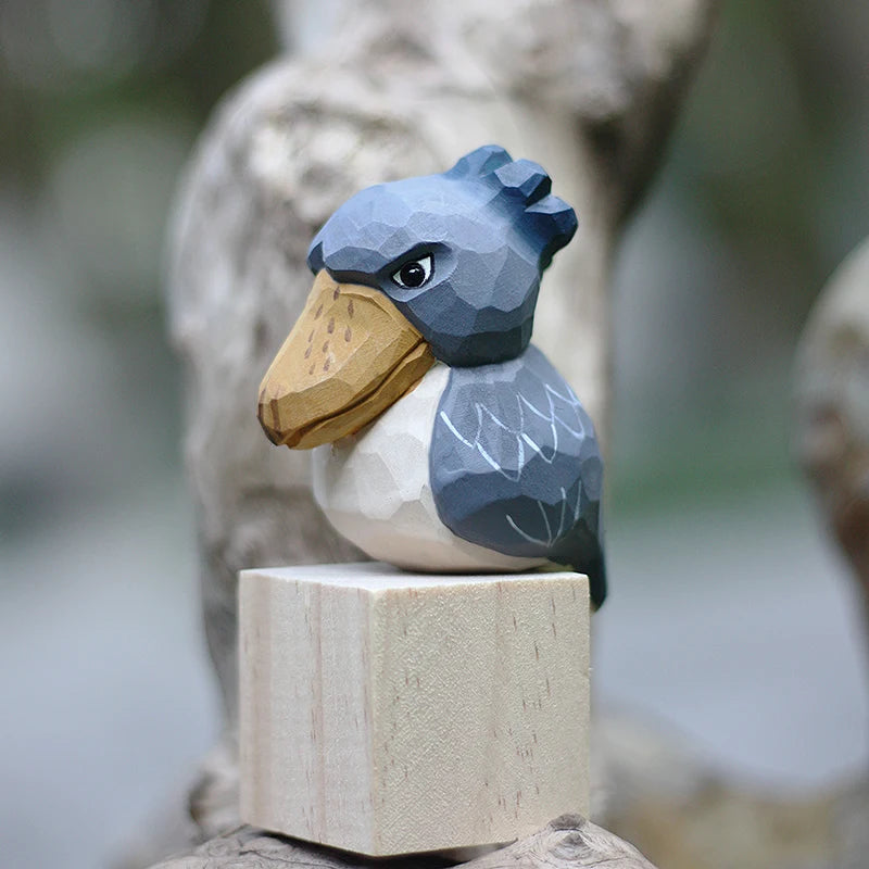Wooden Carved Whale Head Stork Ornament