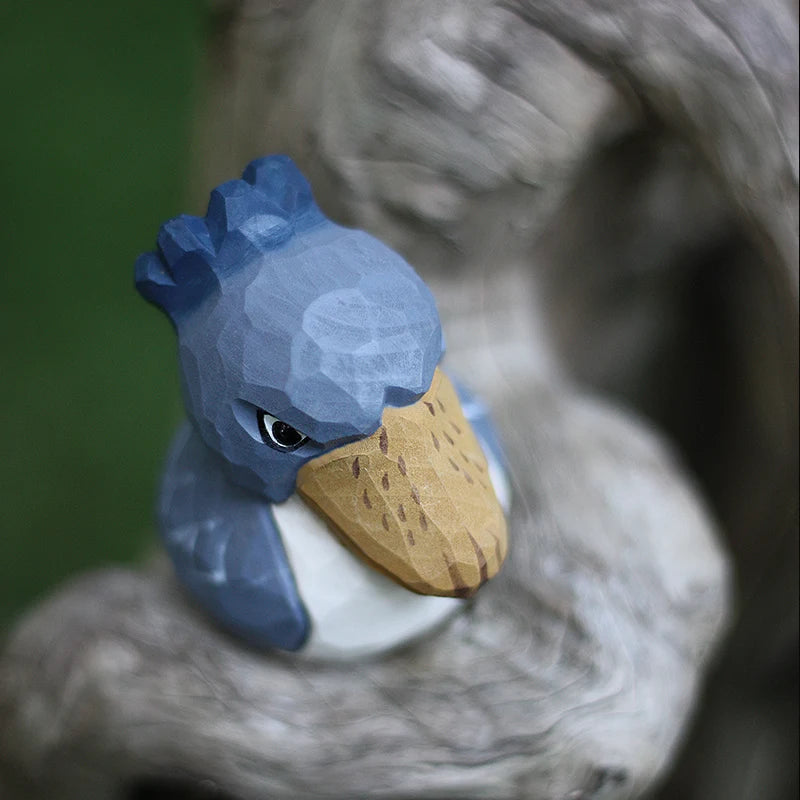 Wooden Carved Whale Head Stork Ornament